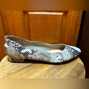 Leather snake print flats
